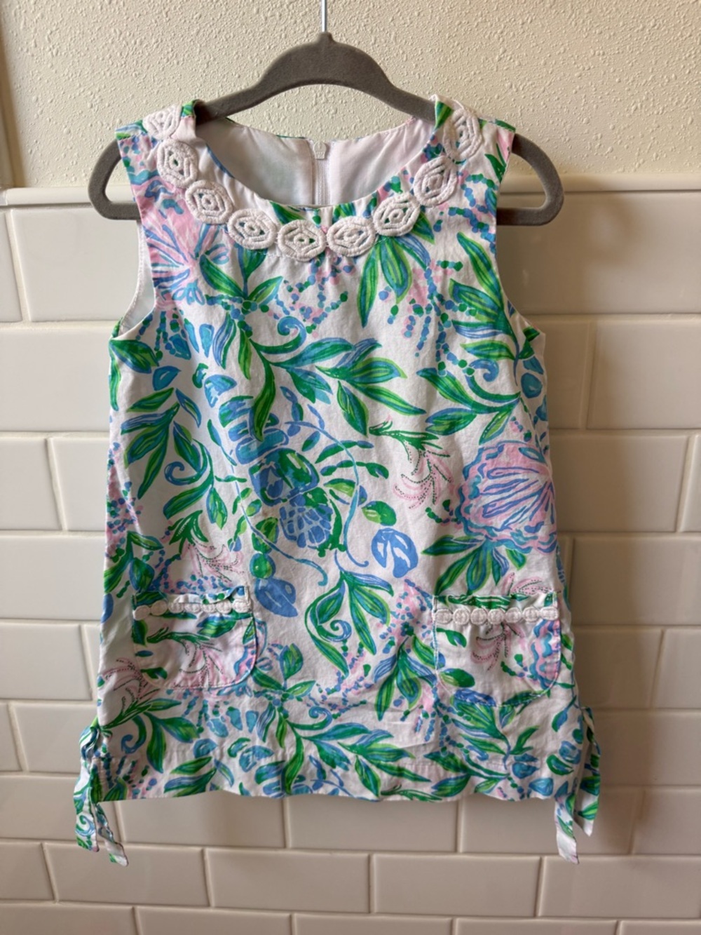 Lilly Pulitzer White Floral Embroidered Shift Dress